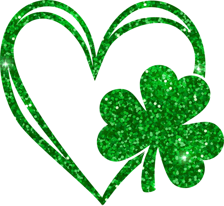 Green Heart and Shamrock DTF Transfer