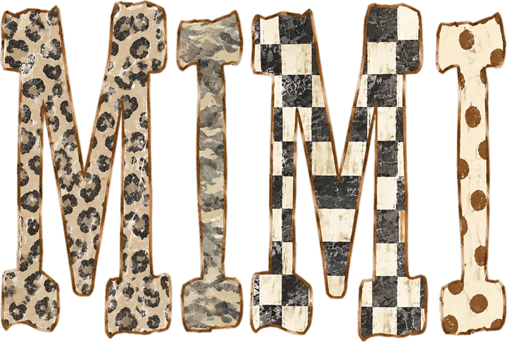 Mimi Mixed Pattern Lettering DTF Transfer