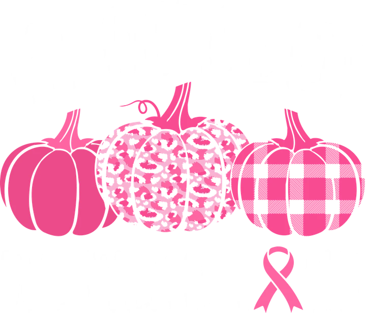 Pink Pumpkins with Awareness Ribbon DTF Transfer