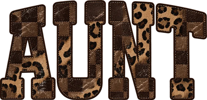 Aunt in Leopard Print DTF Transfer