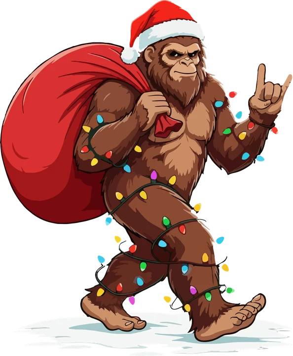 Santa Gorilla with Lights DTF Transfer