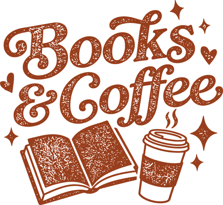 Books & Coffee DTF Transfer
