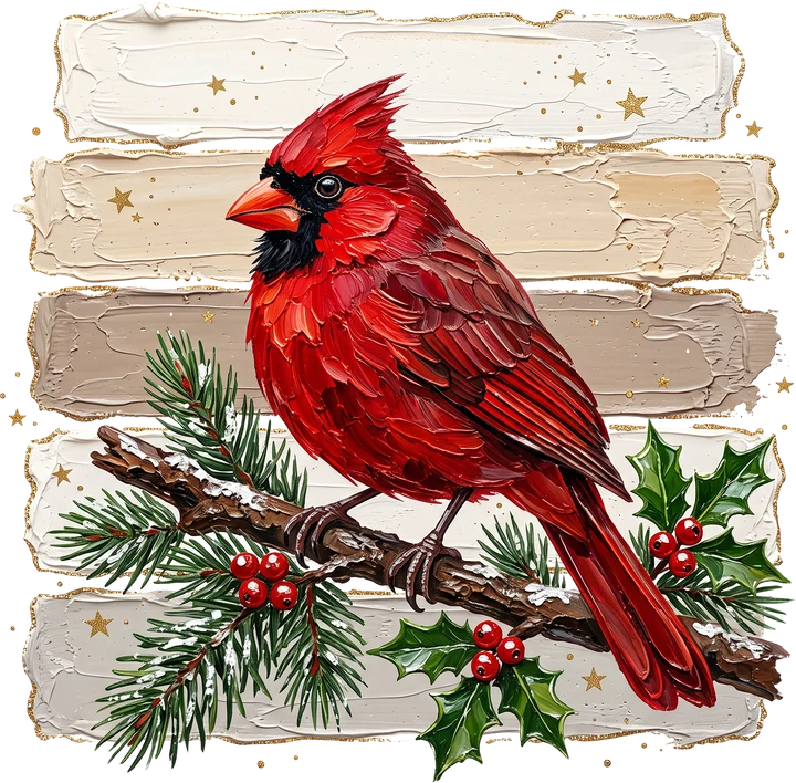 Red Cardinal on Winter Branch DTF Transfer