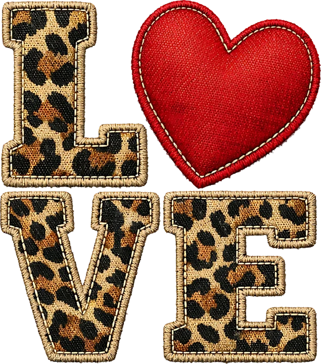 Love in Leopard Print DTF Transfer