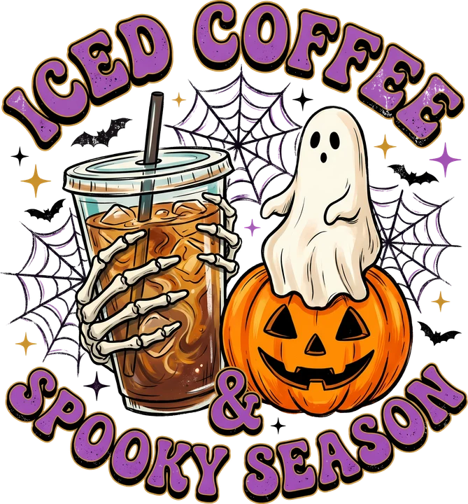 Iced Coffee & Spooky Season DTF Transfer