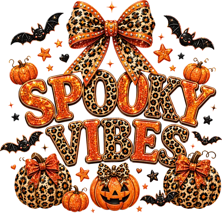 Spooky Vibes Leopard Print DTF Transfer