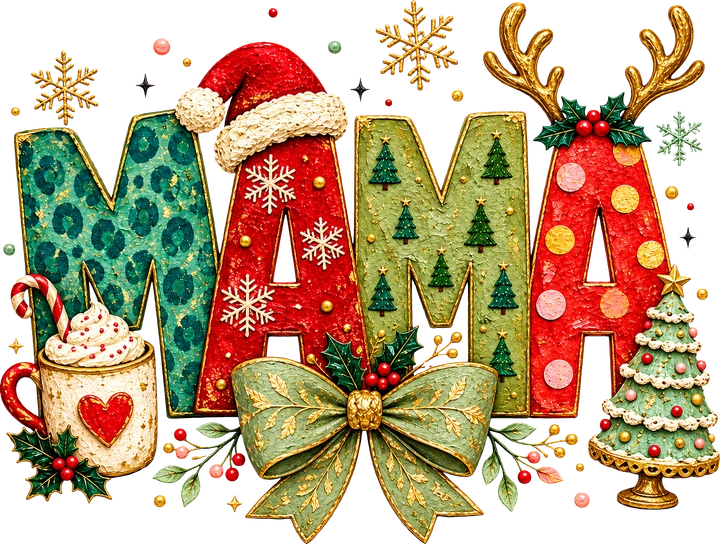 Mama Christmas Decor DTF Transfer