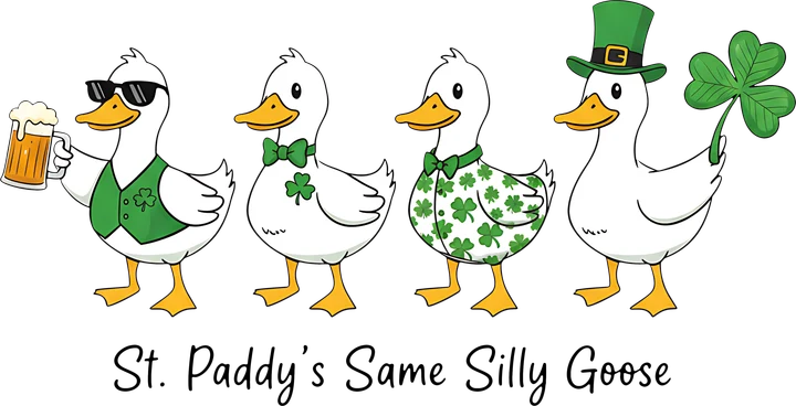 Silly birds Celebrating St. Patrick's Day DTF Transfer