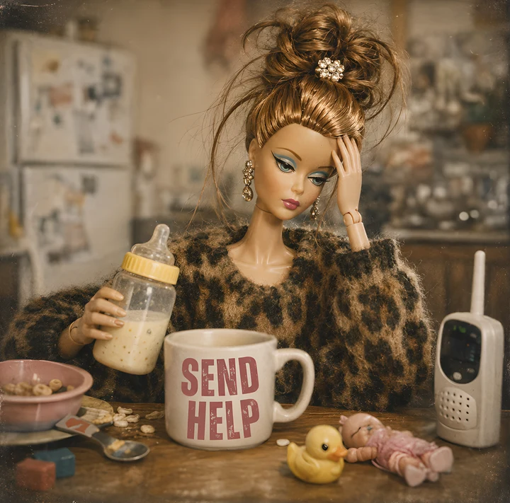 Doll with Baby Bottle DTF Transfer