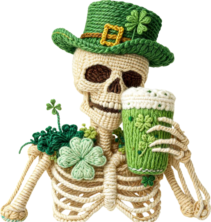 Skeleton with Shamrock Mug DTF Transfer