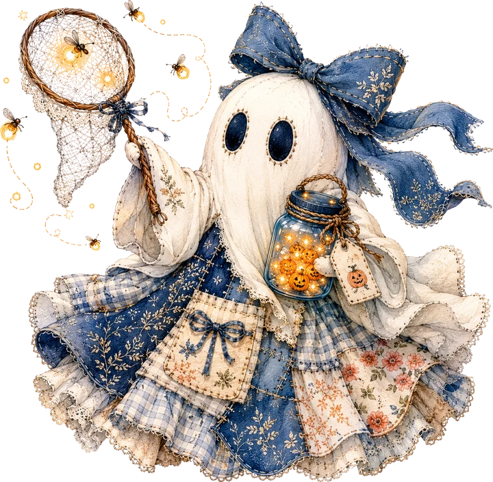 Cute Ghost with Jar DTF Transfer