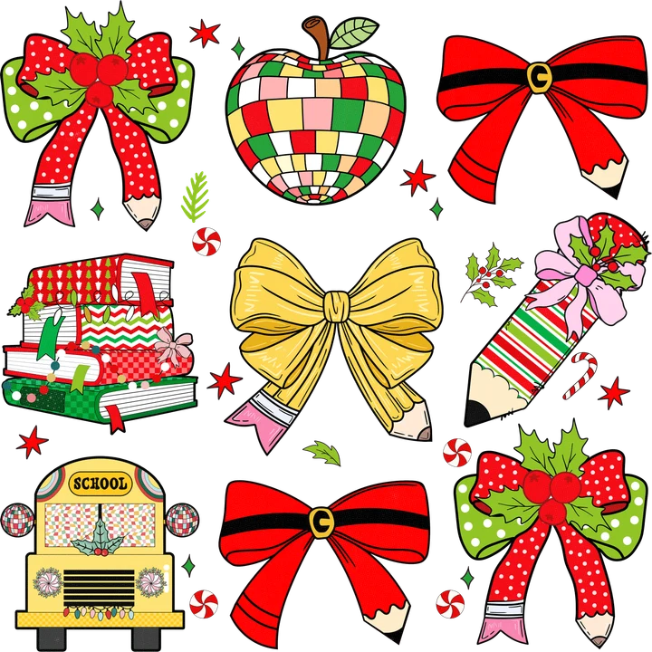Holiday School Decor DTF Transfer