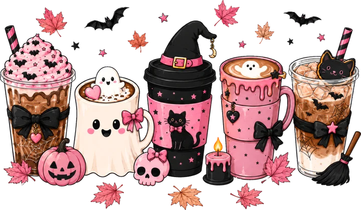 Cute Halloween Drinks DTF Transfer