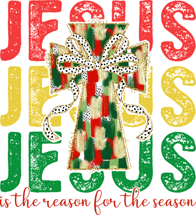 Jesus Cross with Bow DTF Transfer