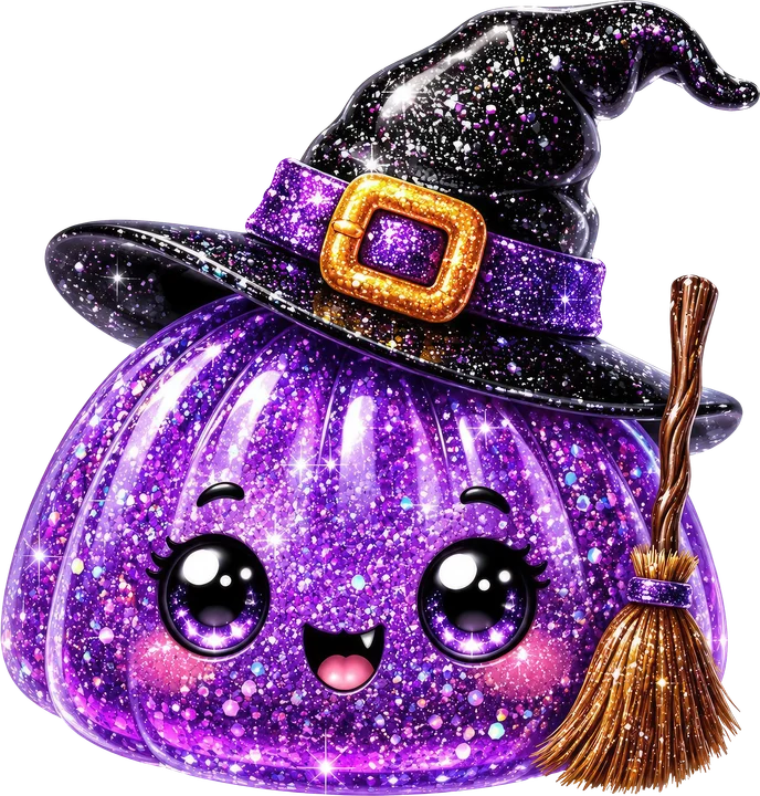 Sparkly Witch Pumpkin DTF Transfer