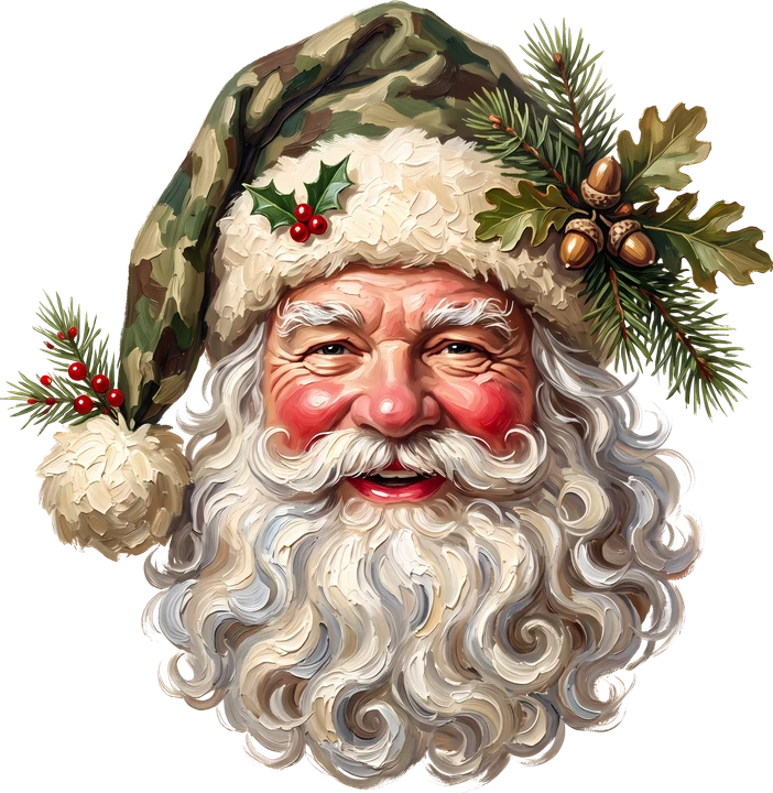 Camouflage Santa DTF Transfer