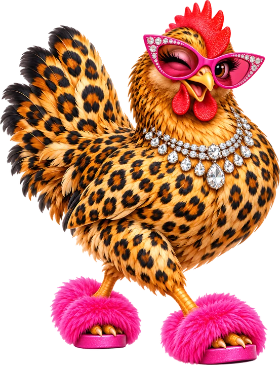 Chic Leopard Chicken DTF Transfer