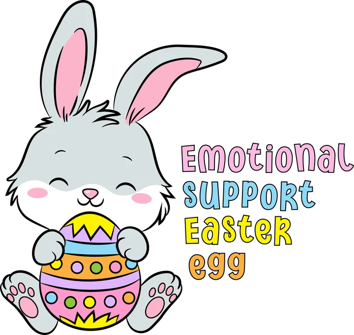 Emotional Support Easter Bunny DTF Transfer