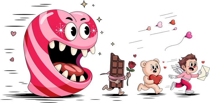 Candy Monster Chasing Love DTF Transfer
