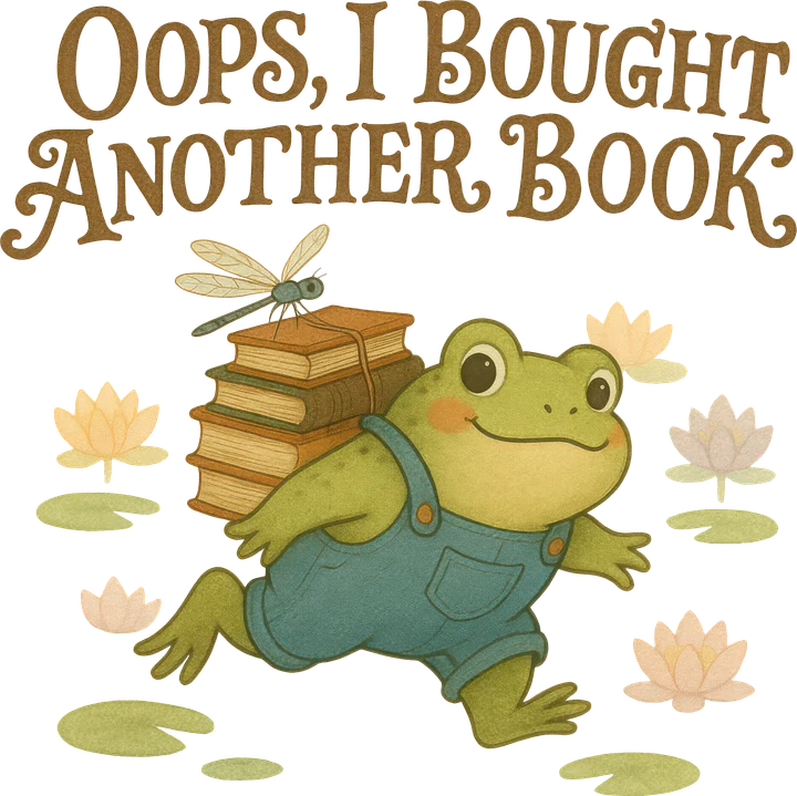 Frog with Books DTF Transfer