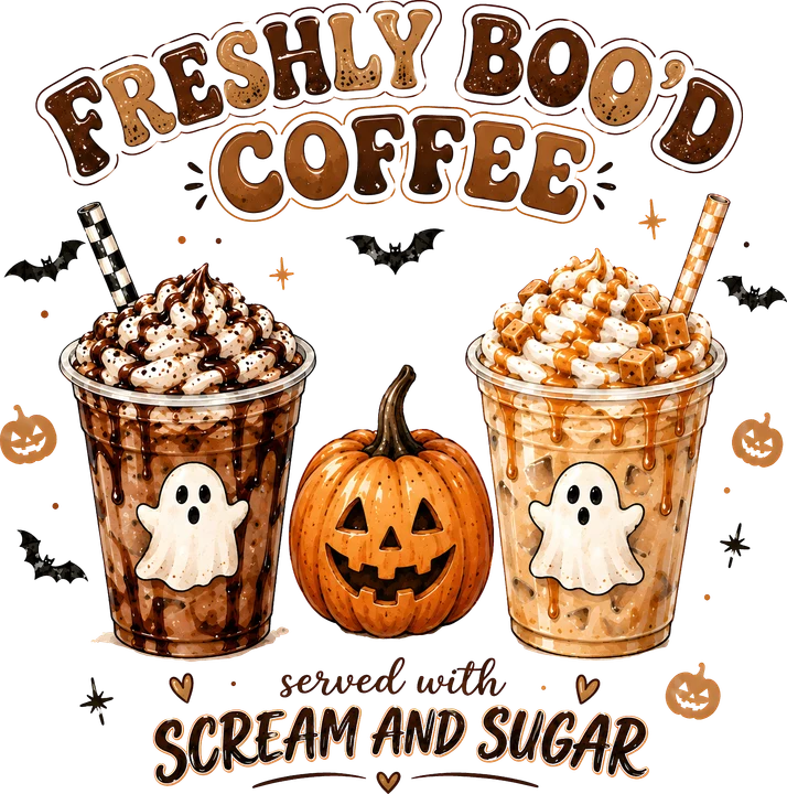 Halloween Coffee Drinks DTF Transfer