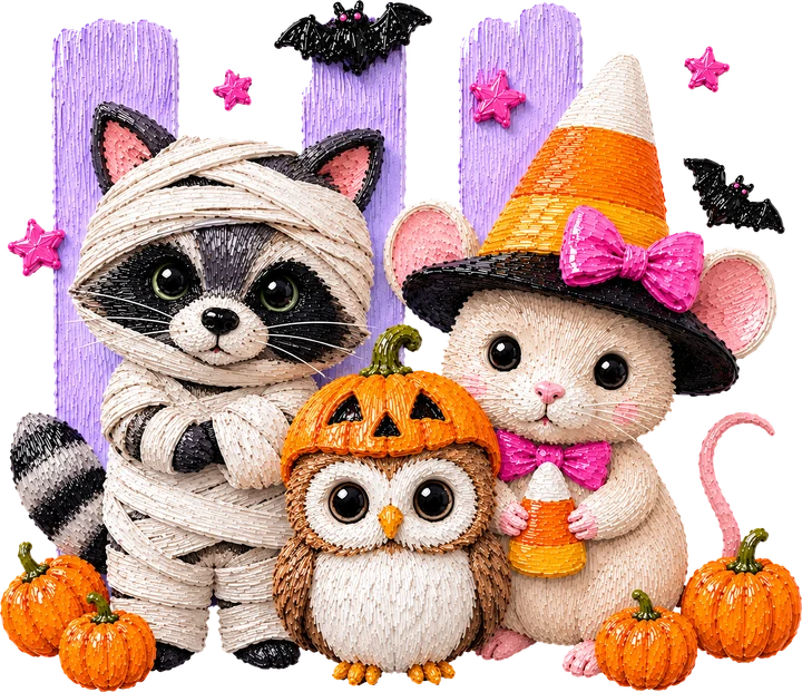 Cute Halloween Animals DTF Transfer