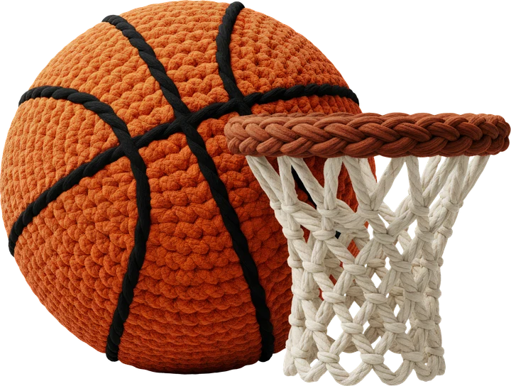 Crochet Basketball and Hoop DTF Transfer