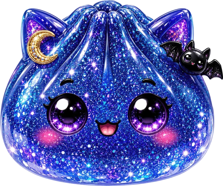 Galaxy Dumpling with Bat and Moon DTF Transfer