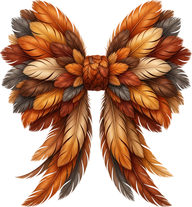 Autumn Feather Bow DTF Transfer