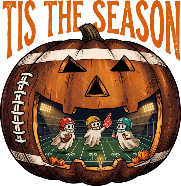 Football Pumpkin Ghosts DTF Transfer