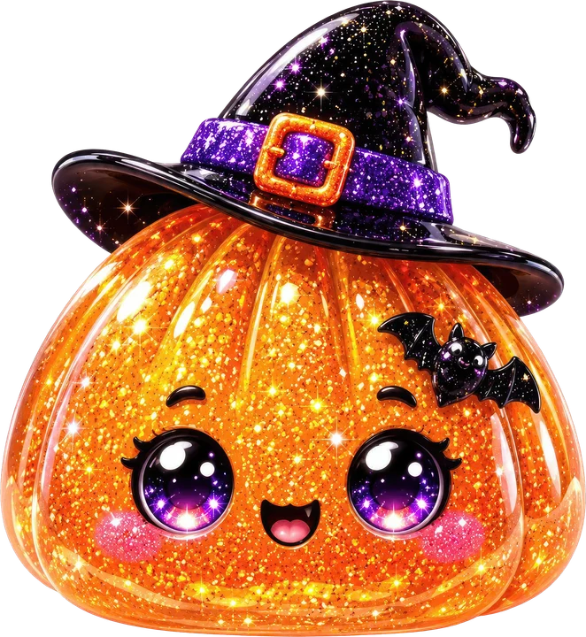 Sparkly Witch Pumpkin DTF Transfer
