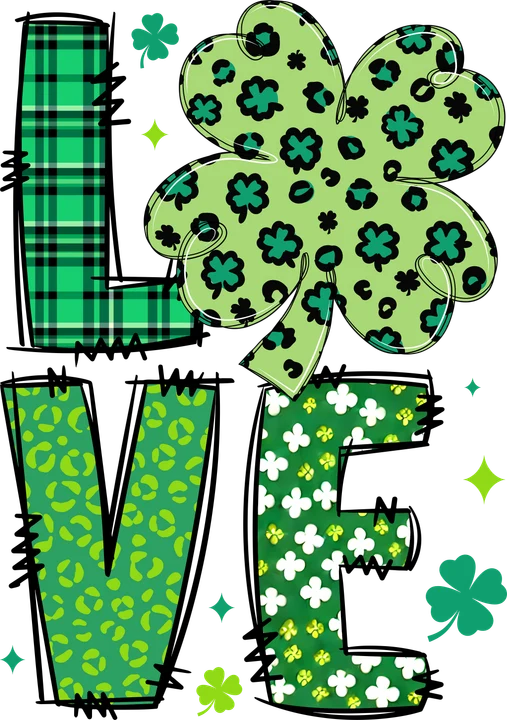 Love Shamrock Plaid DTF Transfer
