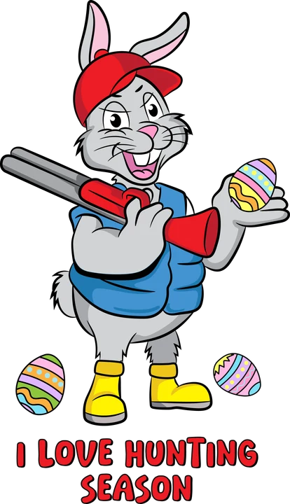 Easter Bunny with Eggs DTF Transfer