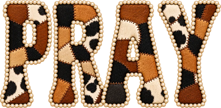 Pray Patchwork Beaded DTF Transfer