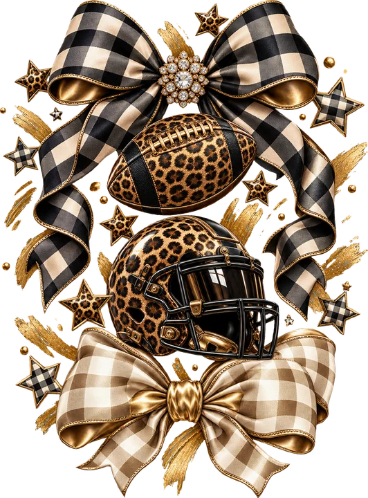 Leopard Football Helmets DTF Transfer