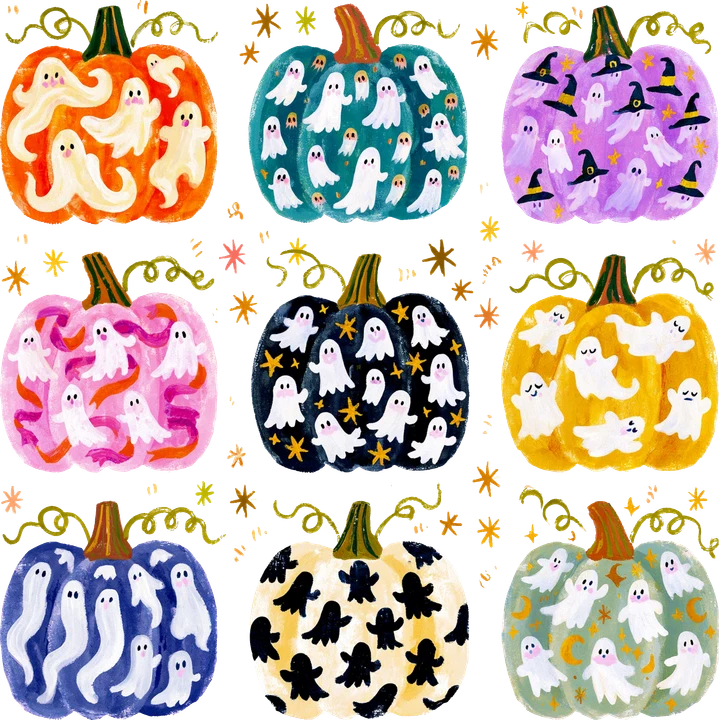 Ghost Pumpkins Halloween DTF Transfer