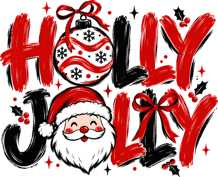 Holly Jolly Christmas DTF Transfer