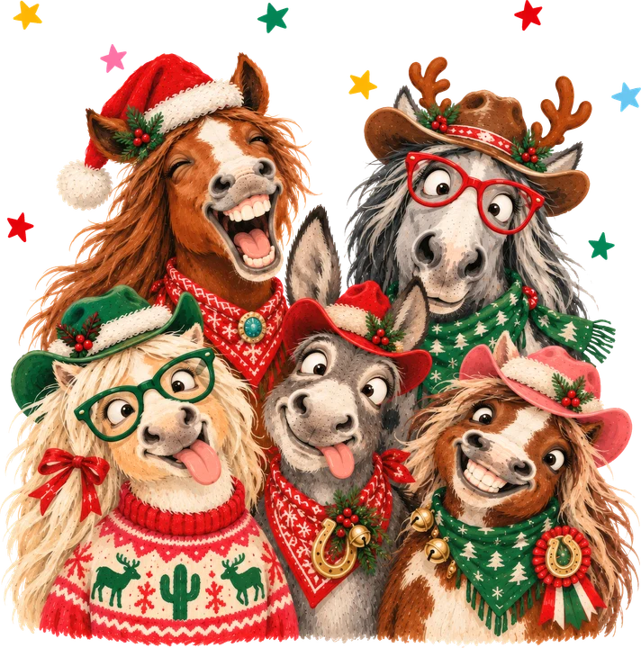 Festive Animal Friends DTF Transfer