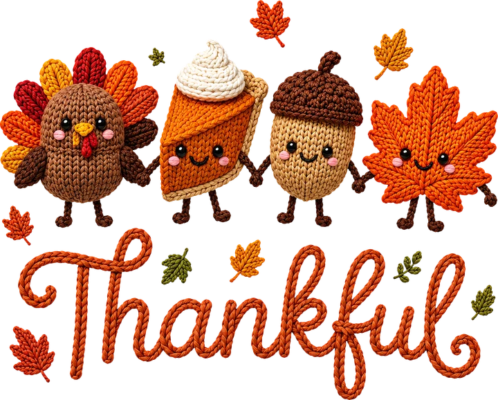 "Thankful" Turkey, Pie, at Dahon — DTF Transfer
