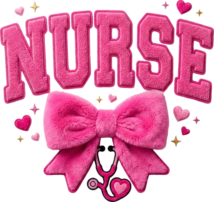 Pink Nurse Bow DTF Transfer