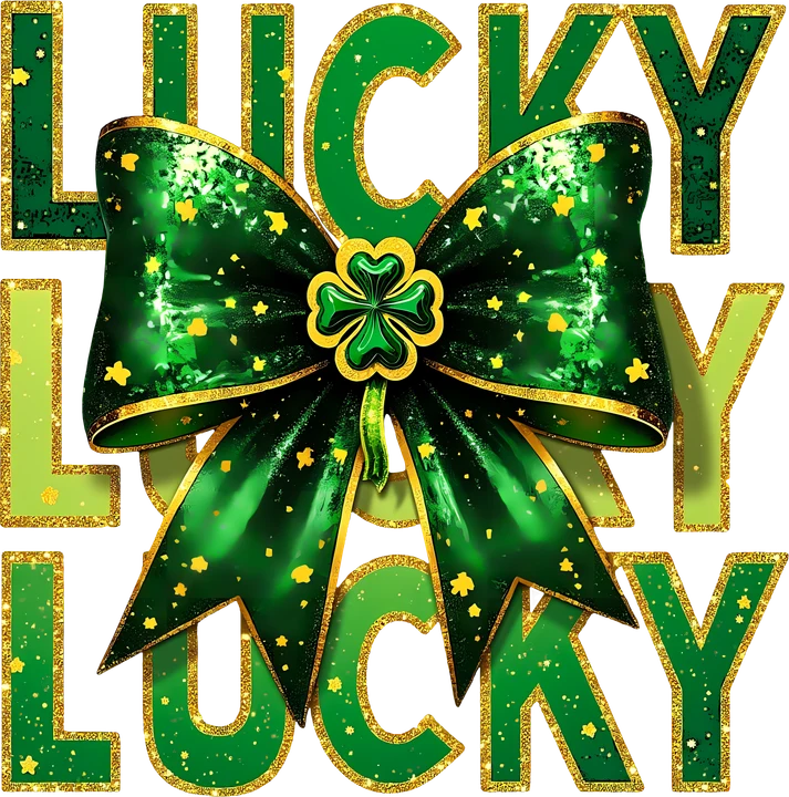 Lucky Bow with Clover DTF Transfer