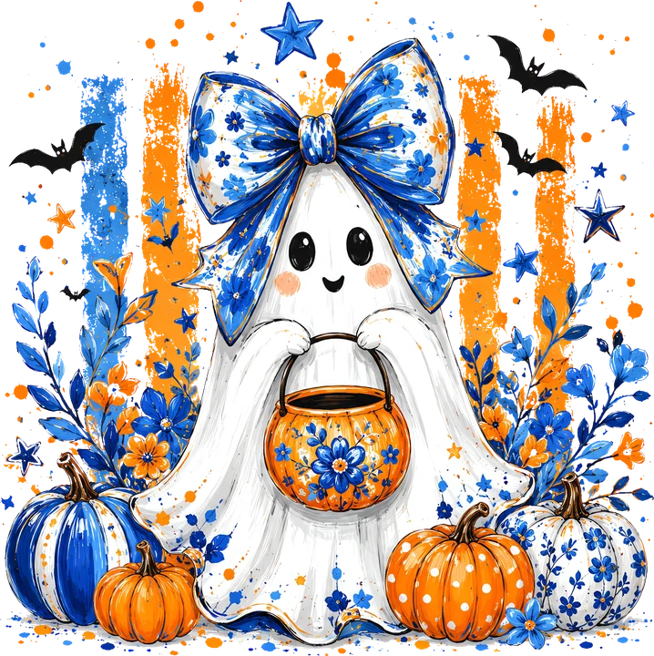 Cute Ghost with Bow DTF Transfer