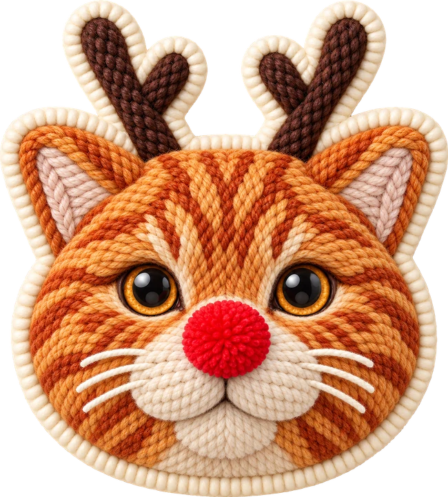 Reindeer Cat Face DTF Transfer
