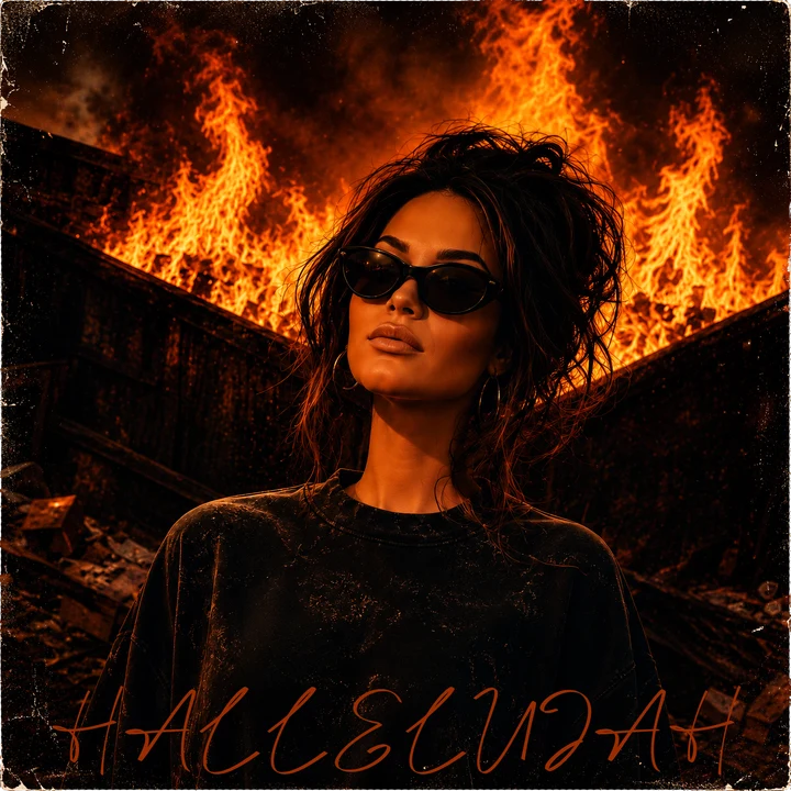 Fiery Woman with Sunglasses DTF Transfer