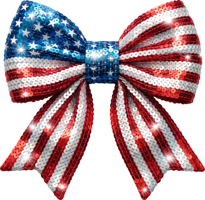 American Flag Bow DTF Transfer