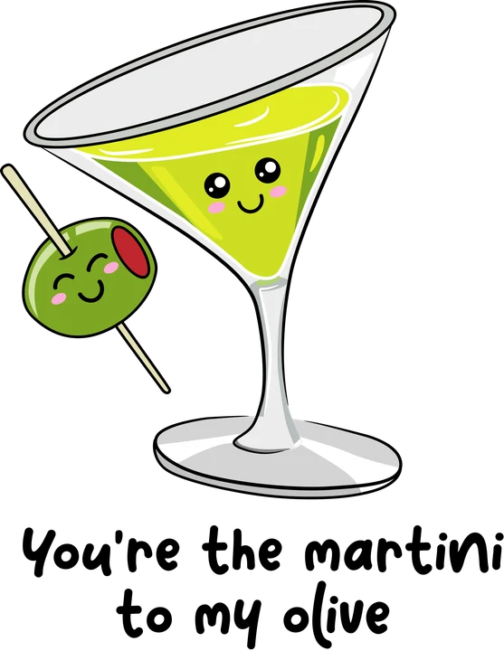 Martini and Olive DTF Transfer