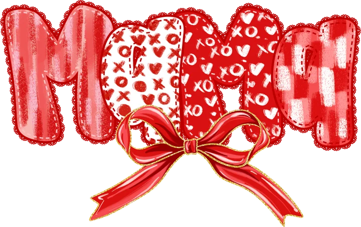 Mama Love Heart Pattern DTF Transfer