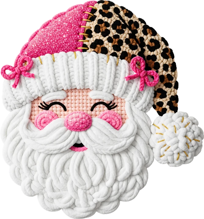 Santa tejido a ganchillo — Transfer DTF