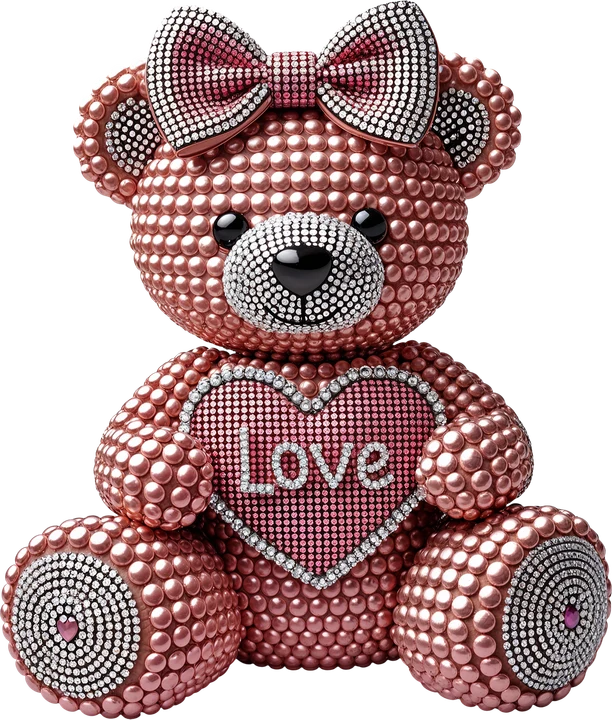 Sparkling Pink Bear DTF Transfer