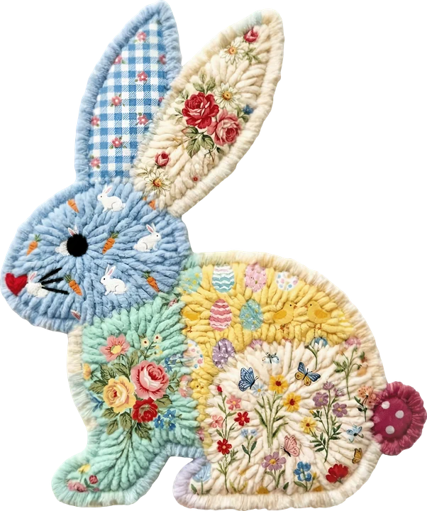 Patchwork Bunny DTF Transfer
